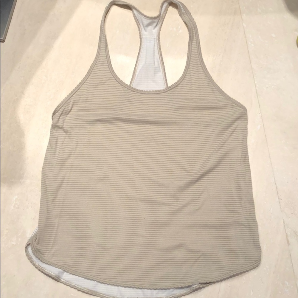 Lululemon Beige Tank w White Back